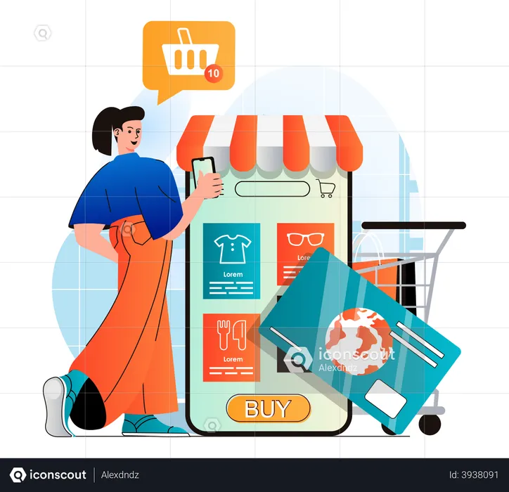 Online Shopping App  Illustration