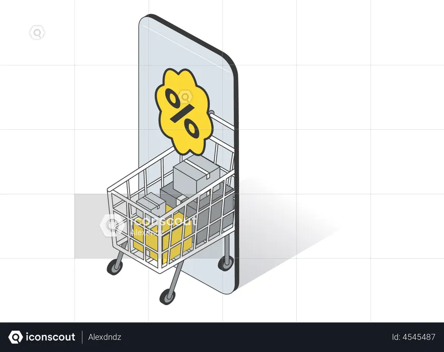 Rabatt für Online-Shopping-Apps  Illustration