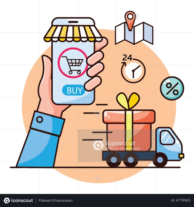 Online Shopping Application  Illustration