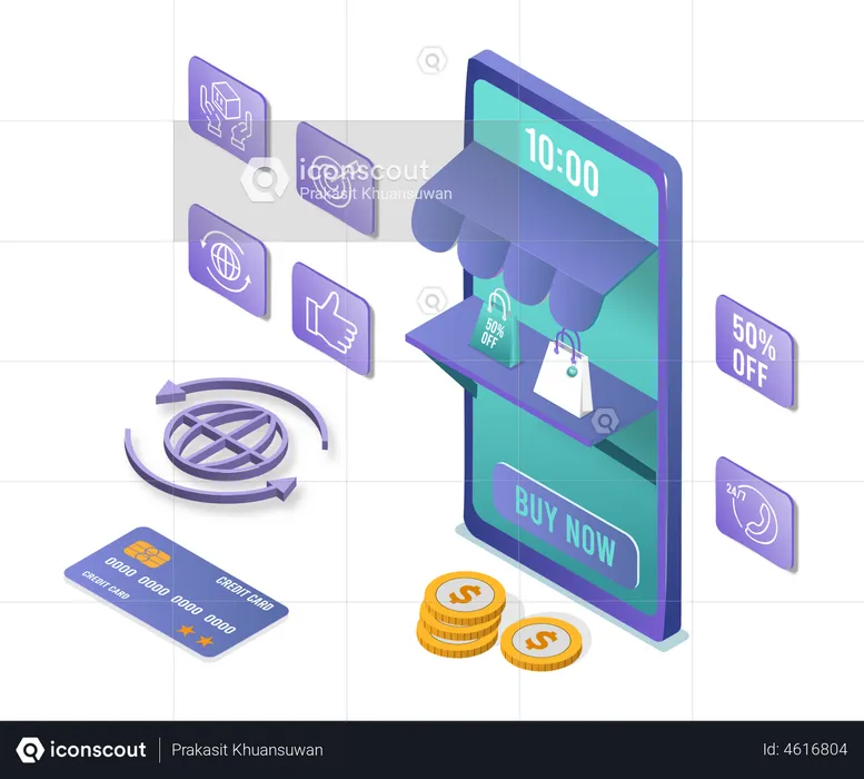 Online shopping application  Illustration