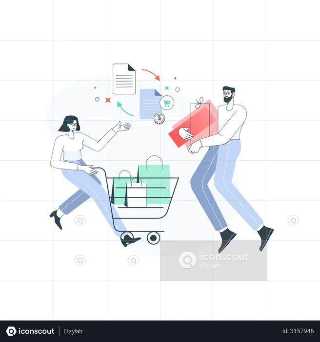 Online Shopping cart  Illustration