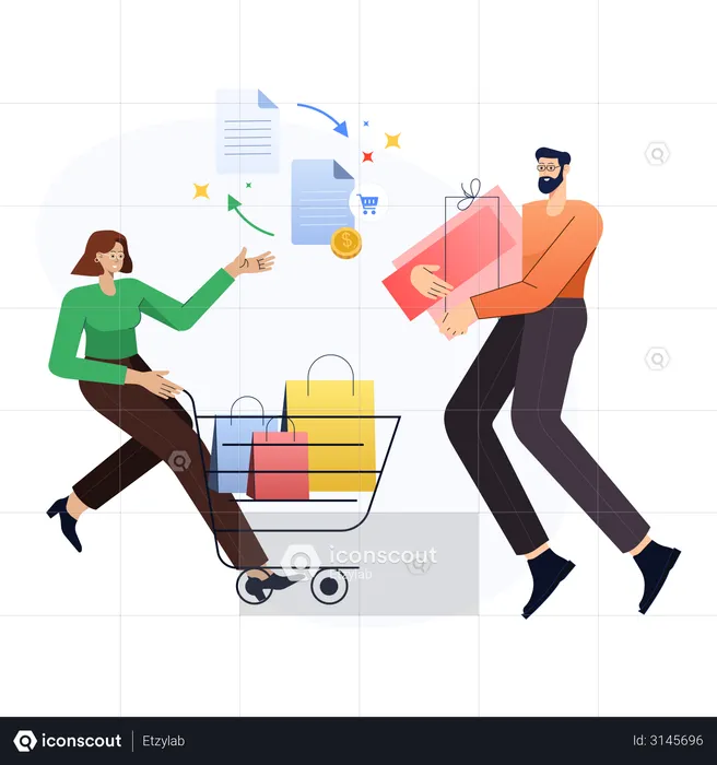 Online Shopping cart  Illustration