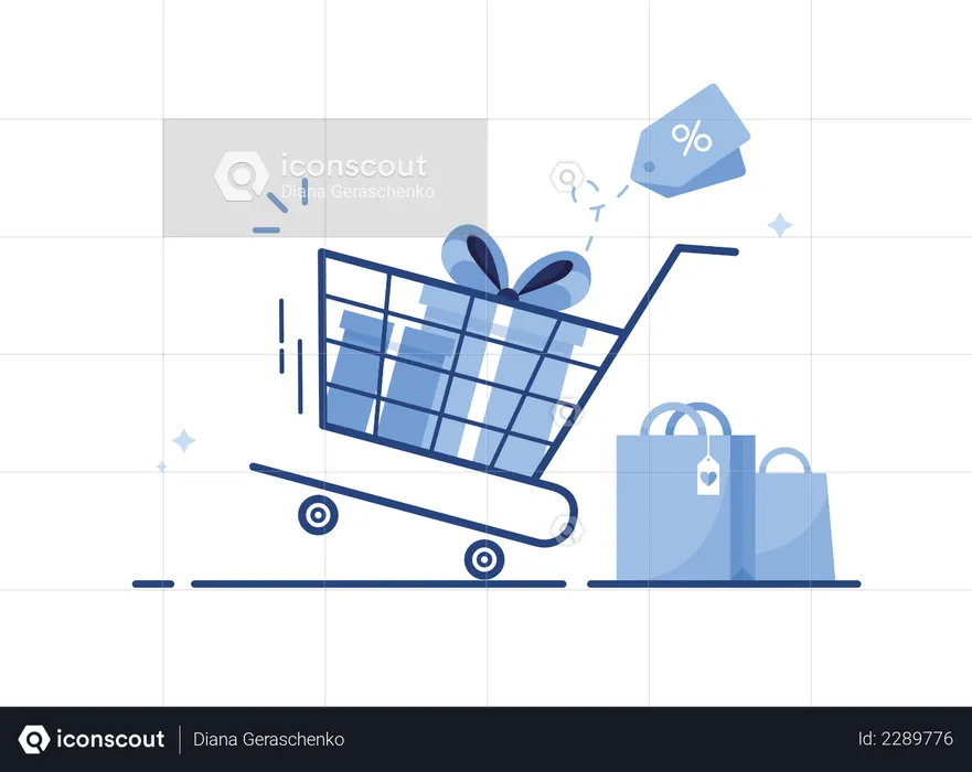 Online Shopping Cart  Illustration