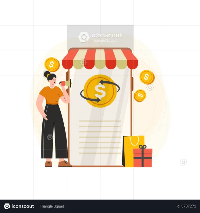 Online shopping cashback promotion  Illustration
