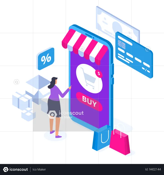 Online Shopping Convenience  Illustration