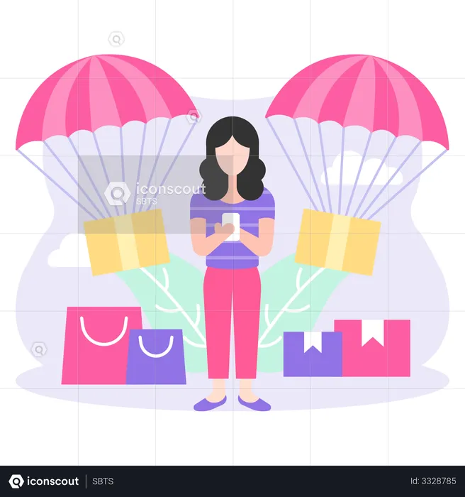 Online Shopping delivery  Illustration