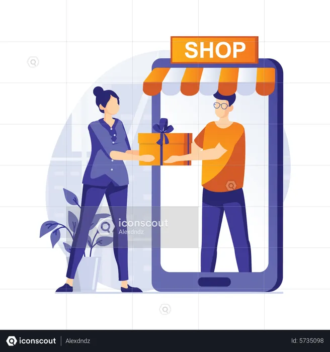 Online shopping delivery  Illustration