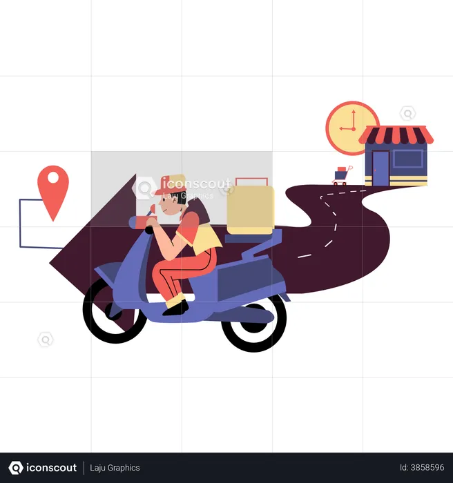 Online shopping fast delivery  Illustration
