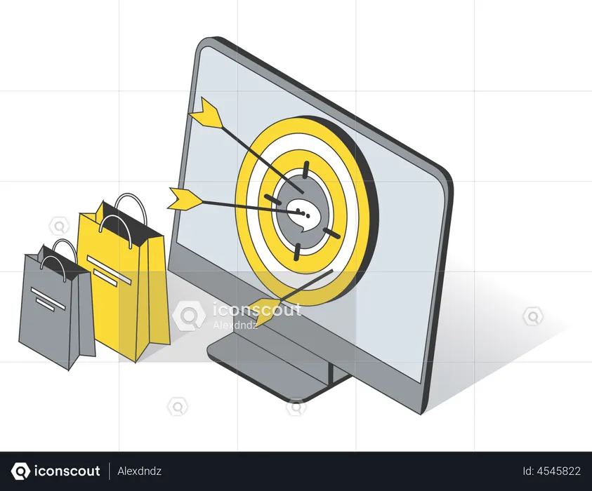 Online shopping feedback target  Illustration