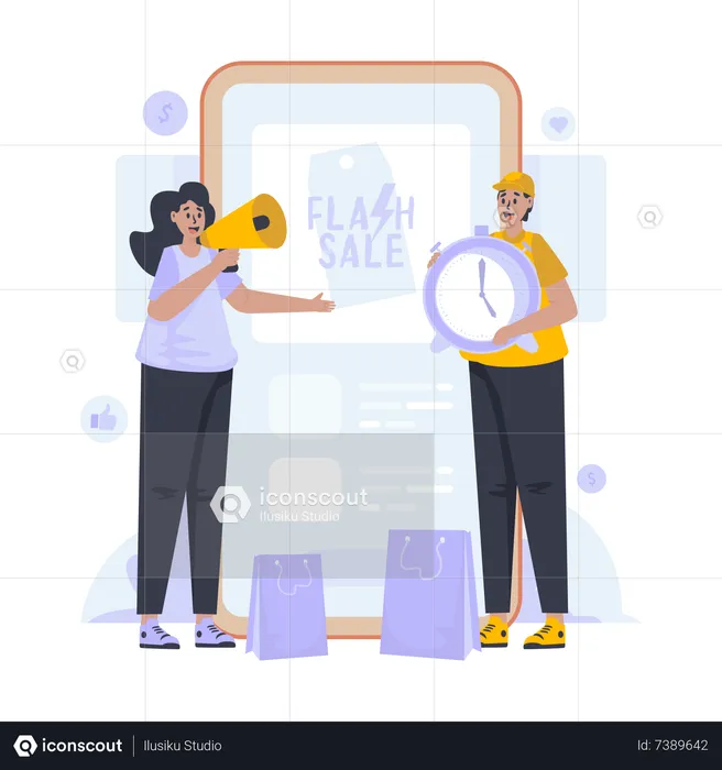 Online shopping flash sale  Illustration