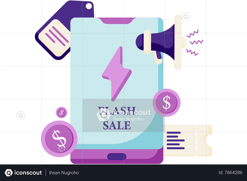 Online shopping flash sales  Illustration