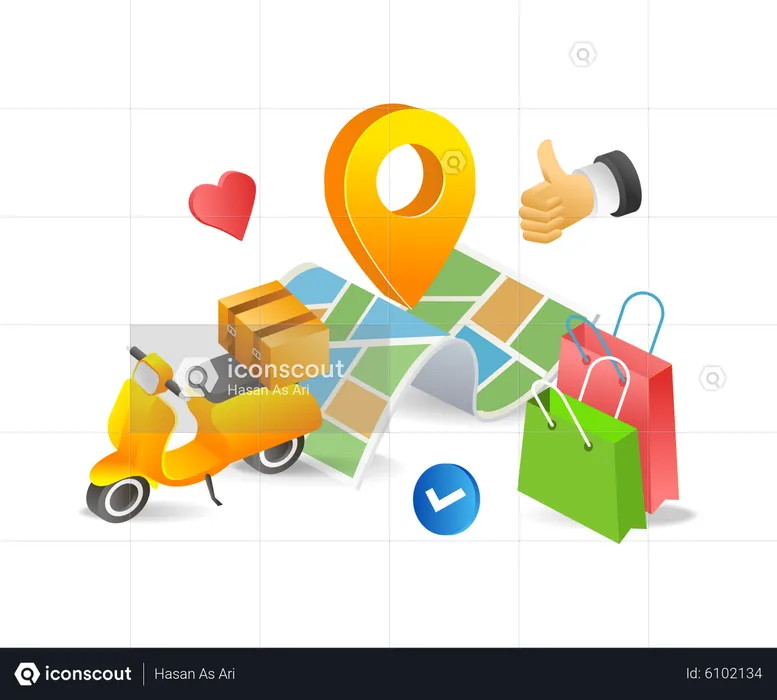 Online shopping goods delivery  Illustration