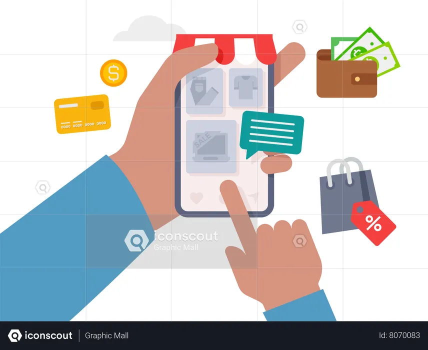 Online shopping  Illustration