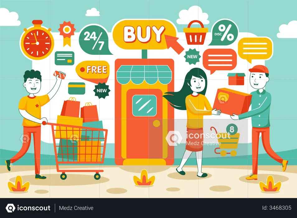 Online shopping  Illustration