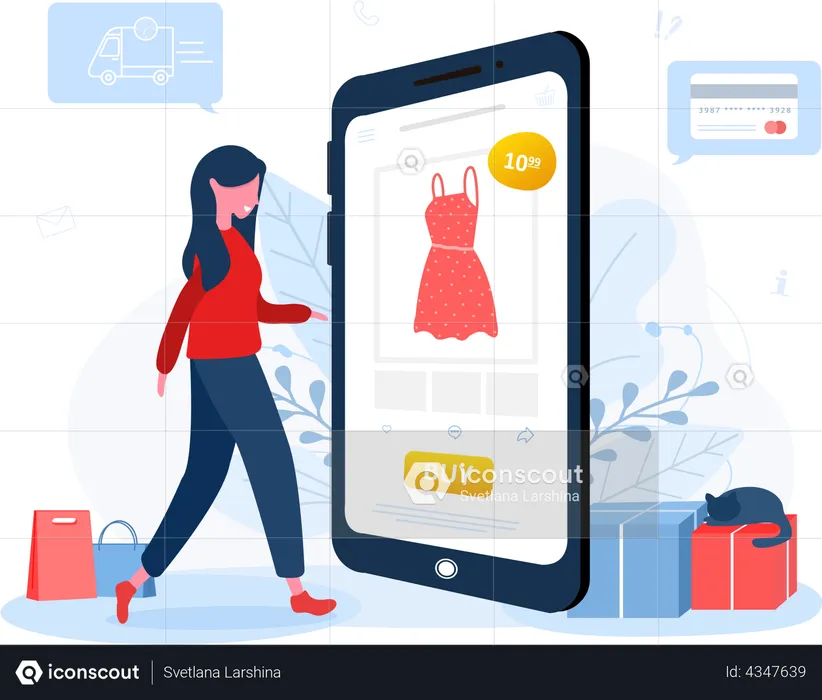 Online shopping  Illustration