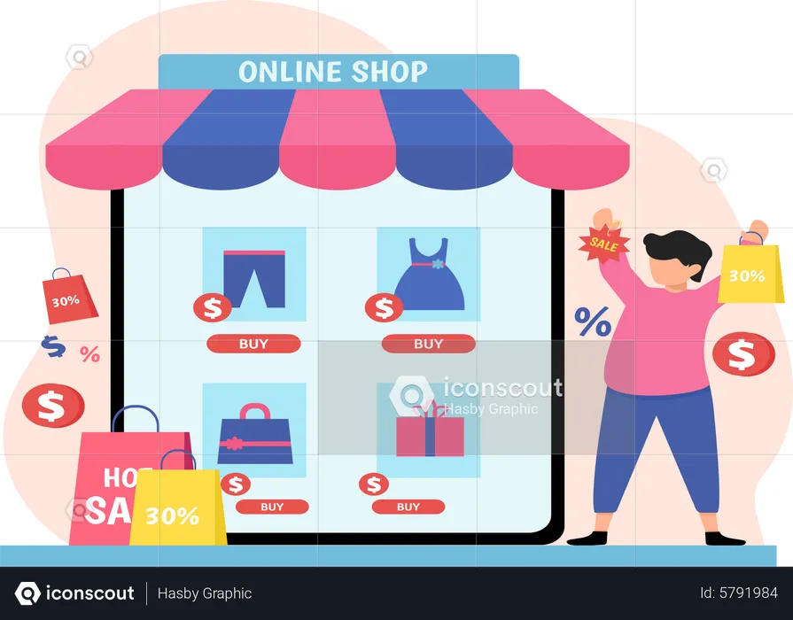 Online Shopping  Illustration