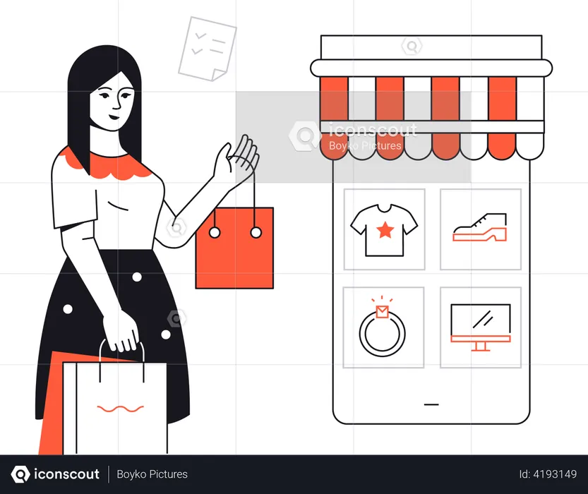 Online shopping  Illustration