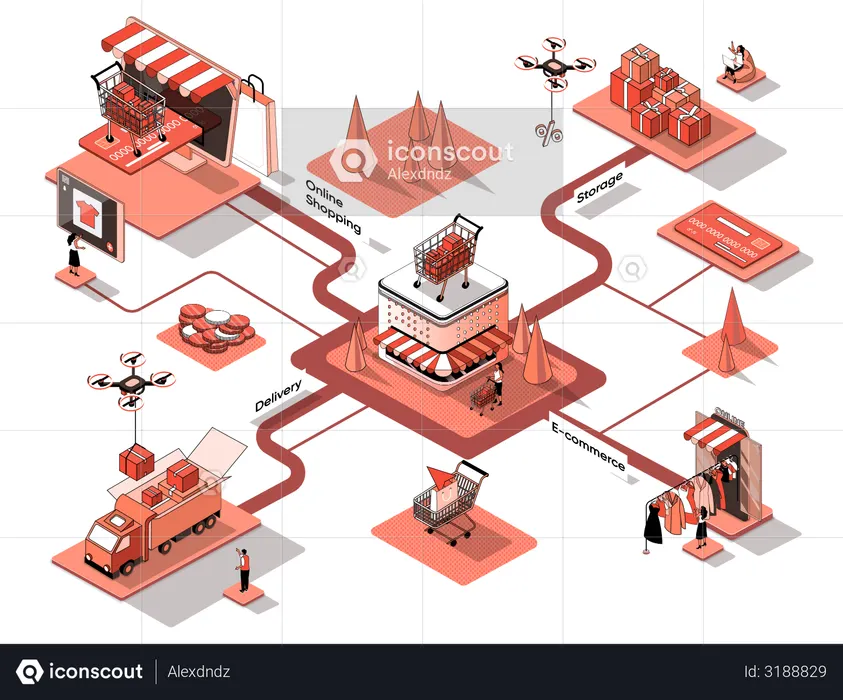Online Shopping  Illustration