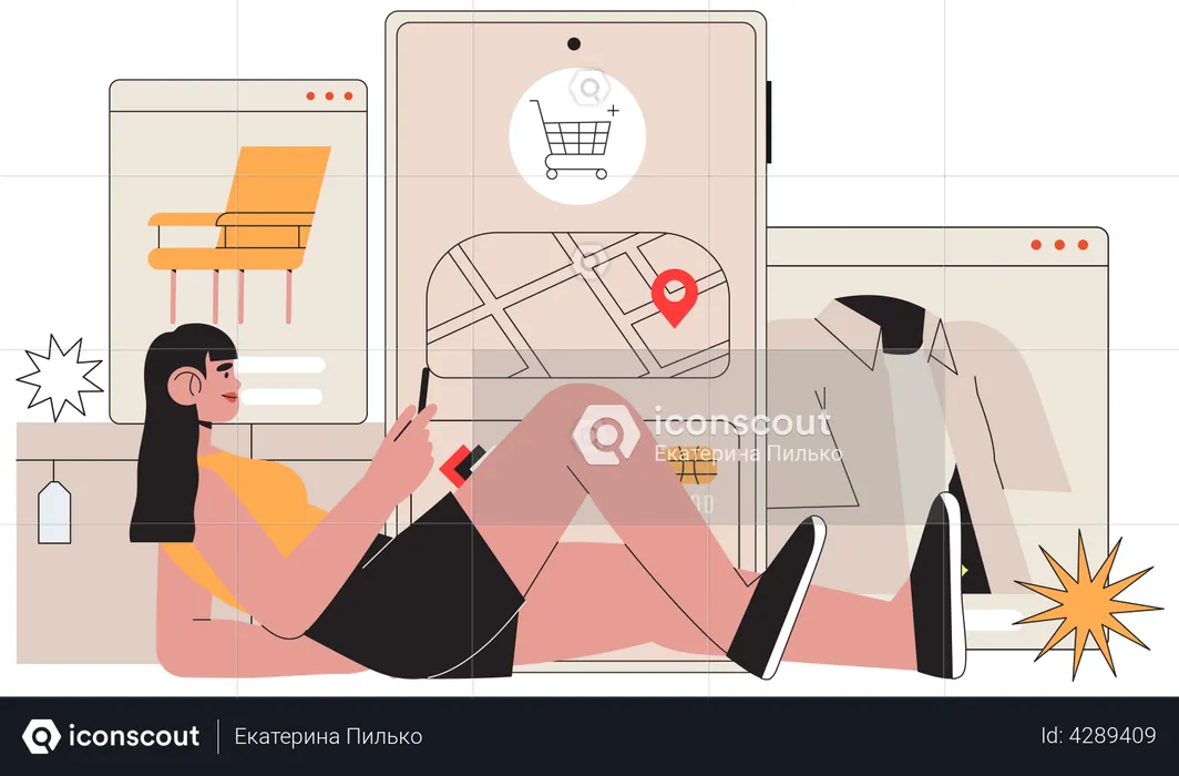 Online-Shopping-Lieferung  Illustration