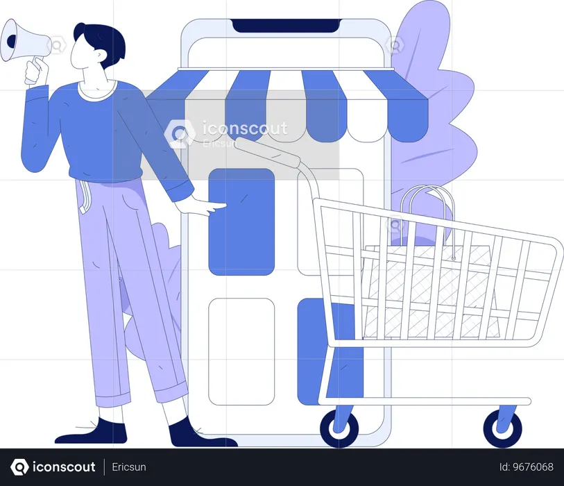 Online shopping marketing  Illustration