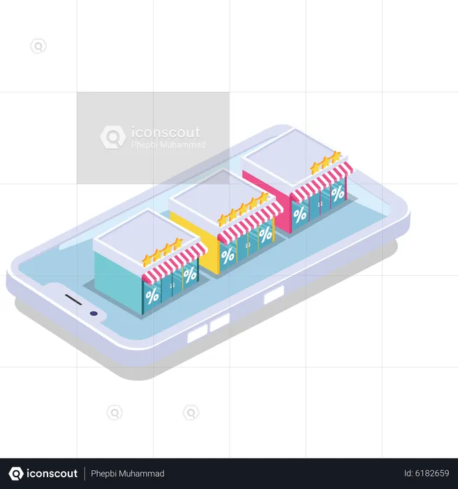 Online shopping marketplace app  Illustration