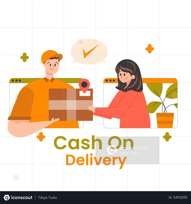 Online shopping order delivery  Illustration