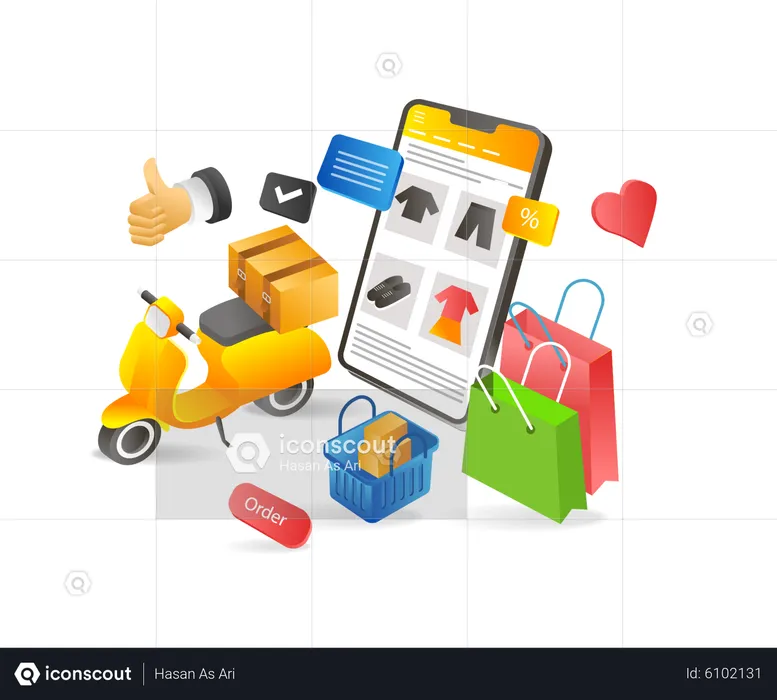 Online shopping order  Illustration