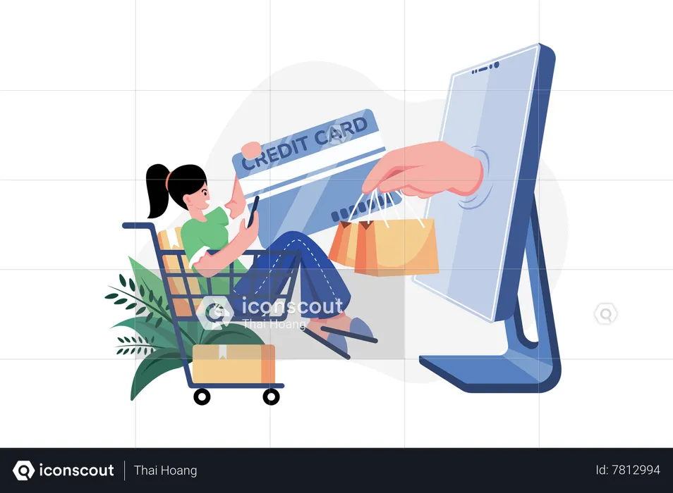 Online Shopping payment  Illustration