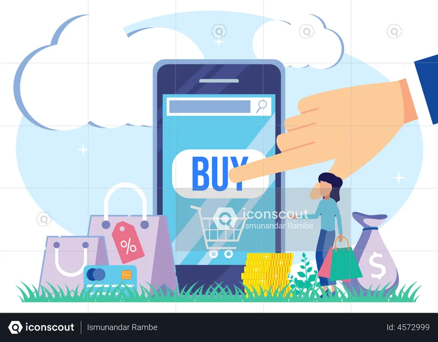 Online Shopping Payment  Illustration