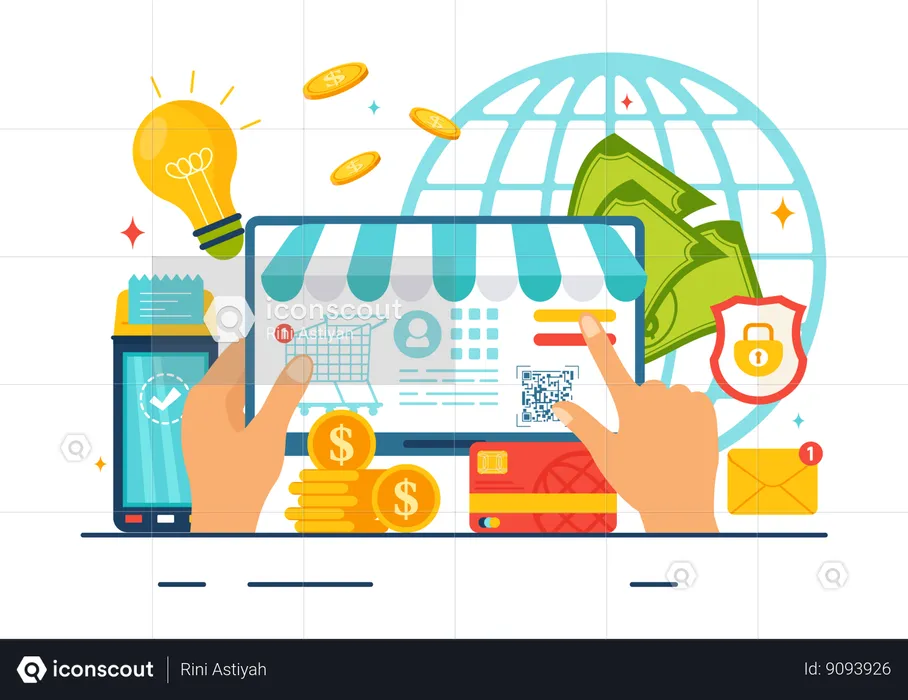 Online shopping payment  Illustration