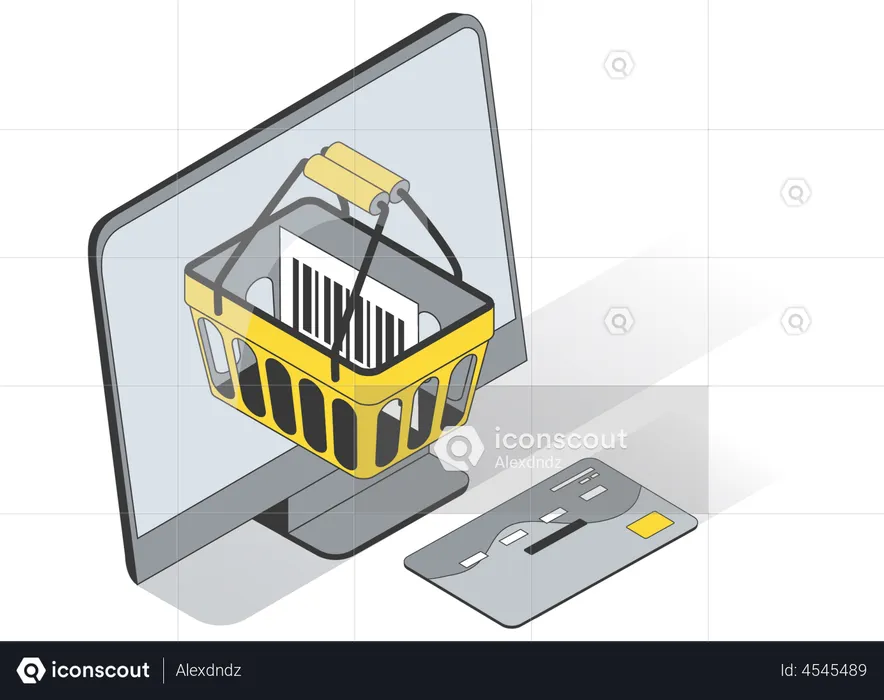 Online shopping payment via card  Illustration
