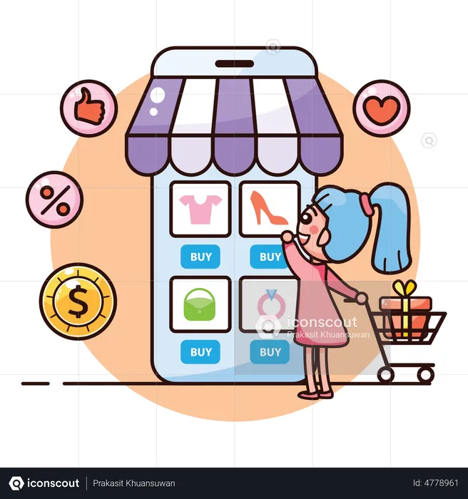 Online-Shopping-Plattform  Illustration