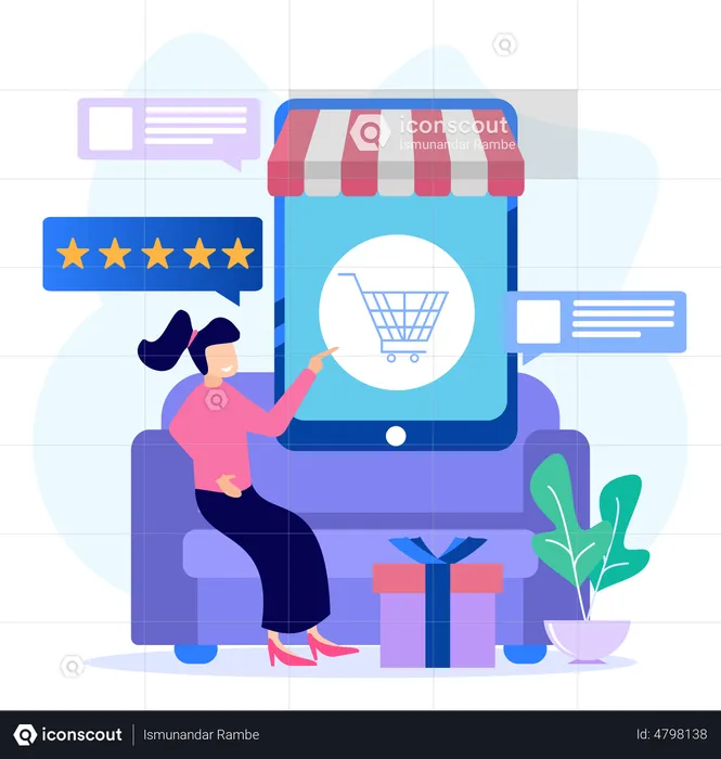 Online Shopping Rating  Illustration