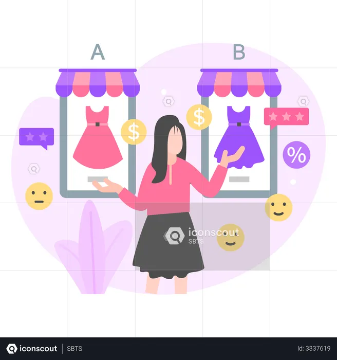 Online Shopping review  Illustration