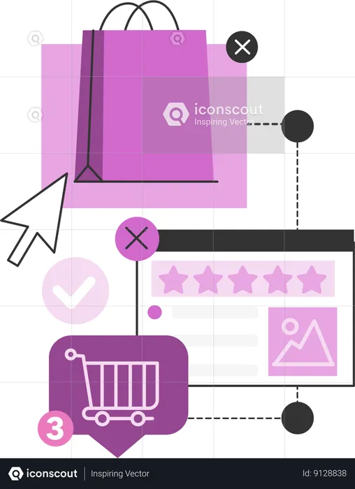 Online shopping review  Illustration