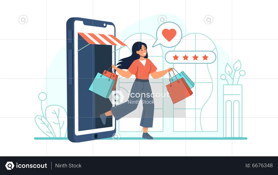 Online shopping review  Illustration