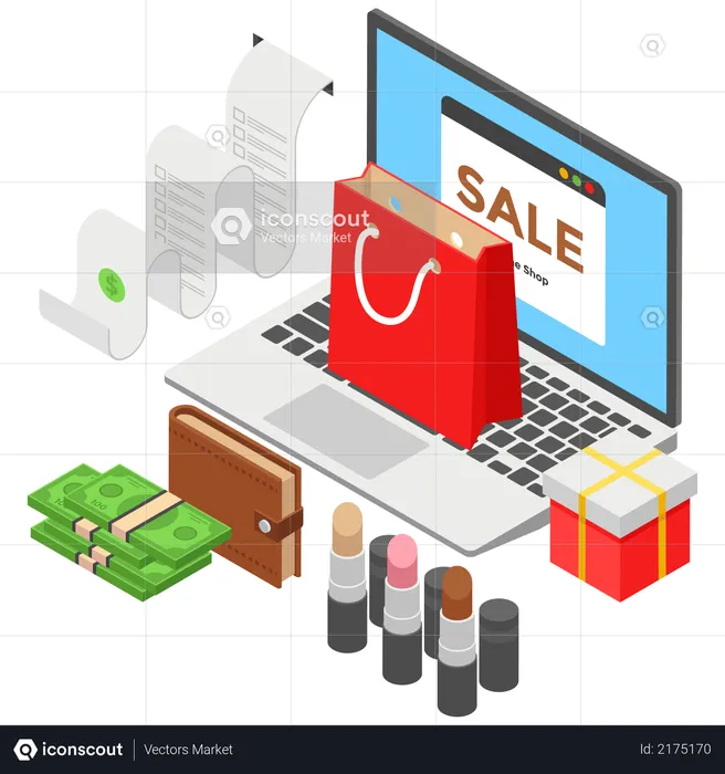 Online shopping sale  Illustration