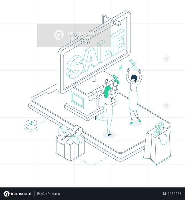 Online shopping sale  Illustration