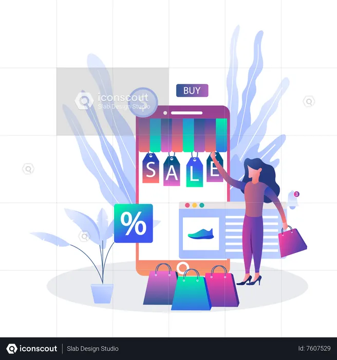 Online shopping site  Illustration