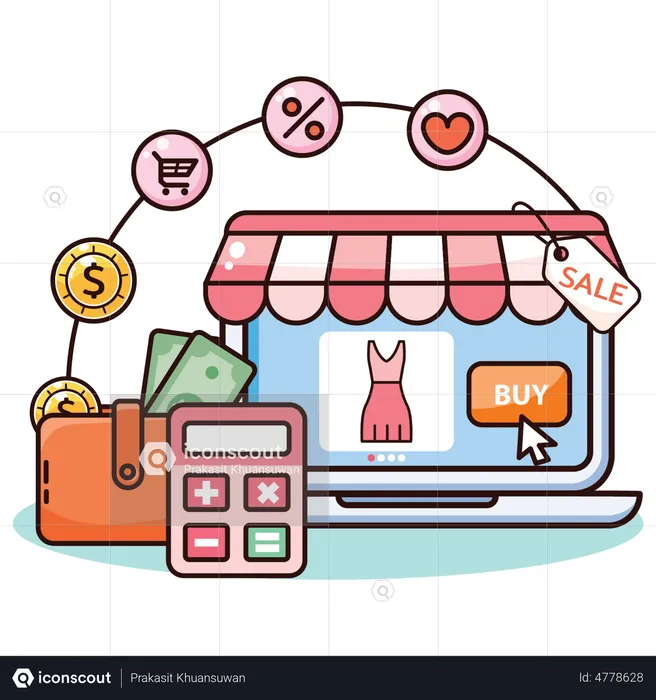 Online Shopping Site  Illustration