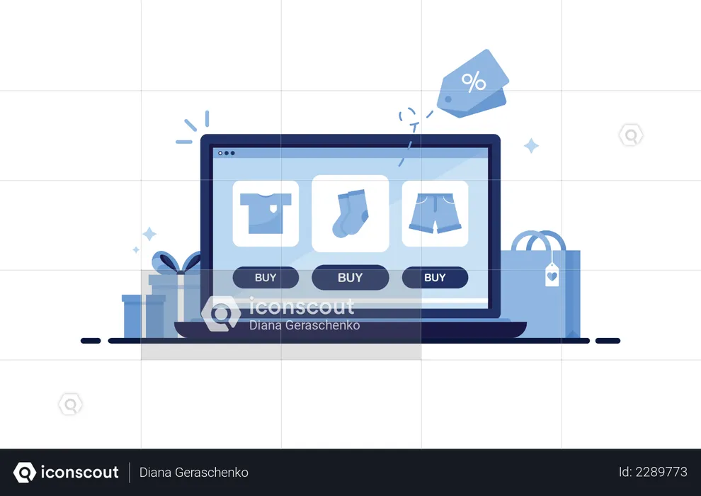 Online Shopping Site  Illustration