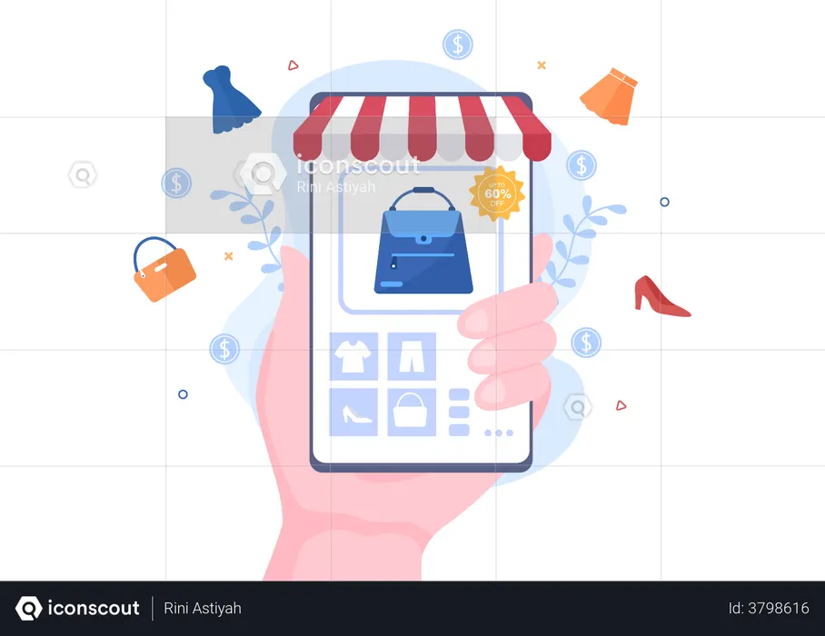 Online shopping store  Illustration