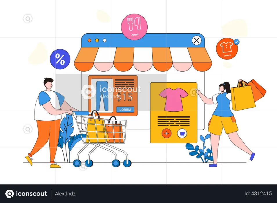 Online shopping store  Illustration
