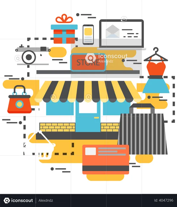 Online Shopping Store  Illustration