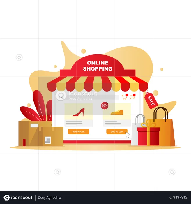 Online Shopping Store  Illustration