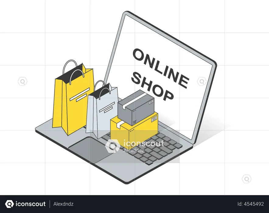 Online shopping store  Illustration