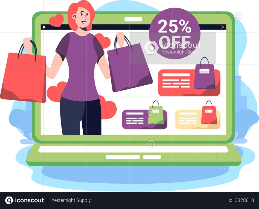 Online Shopping Website  Illustration