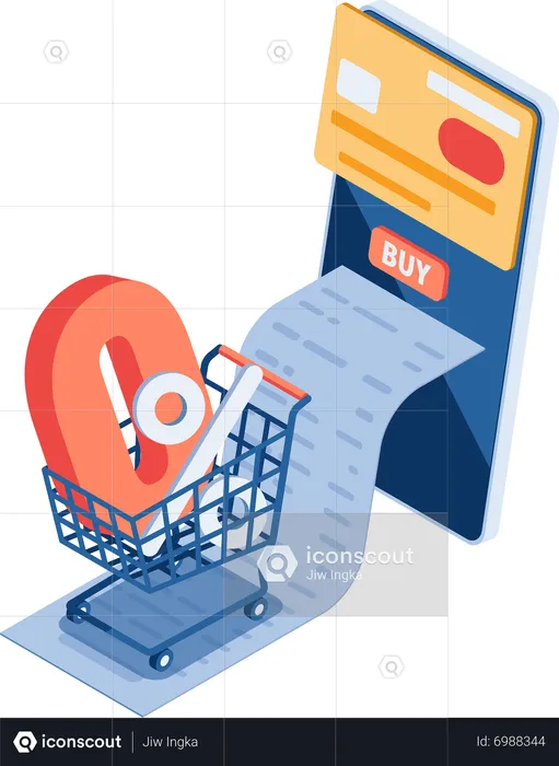Online Shopping with Zero Percent Interest Installment Payments  Illustration