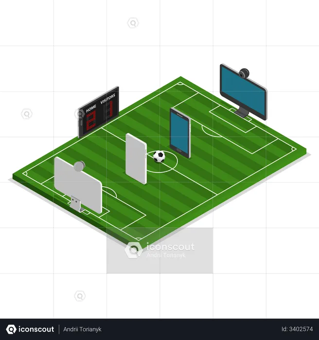 Online Soccer  Illustration
