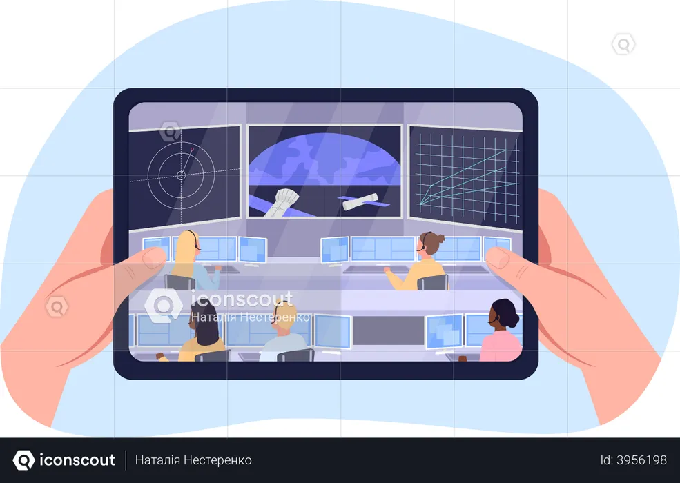 Online space education  Illustration